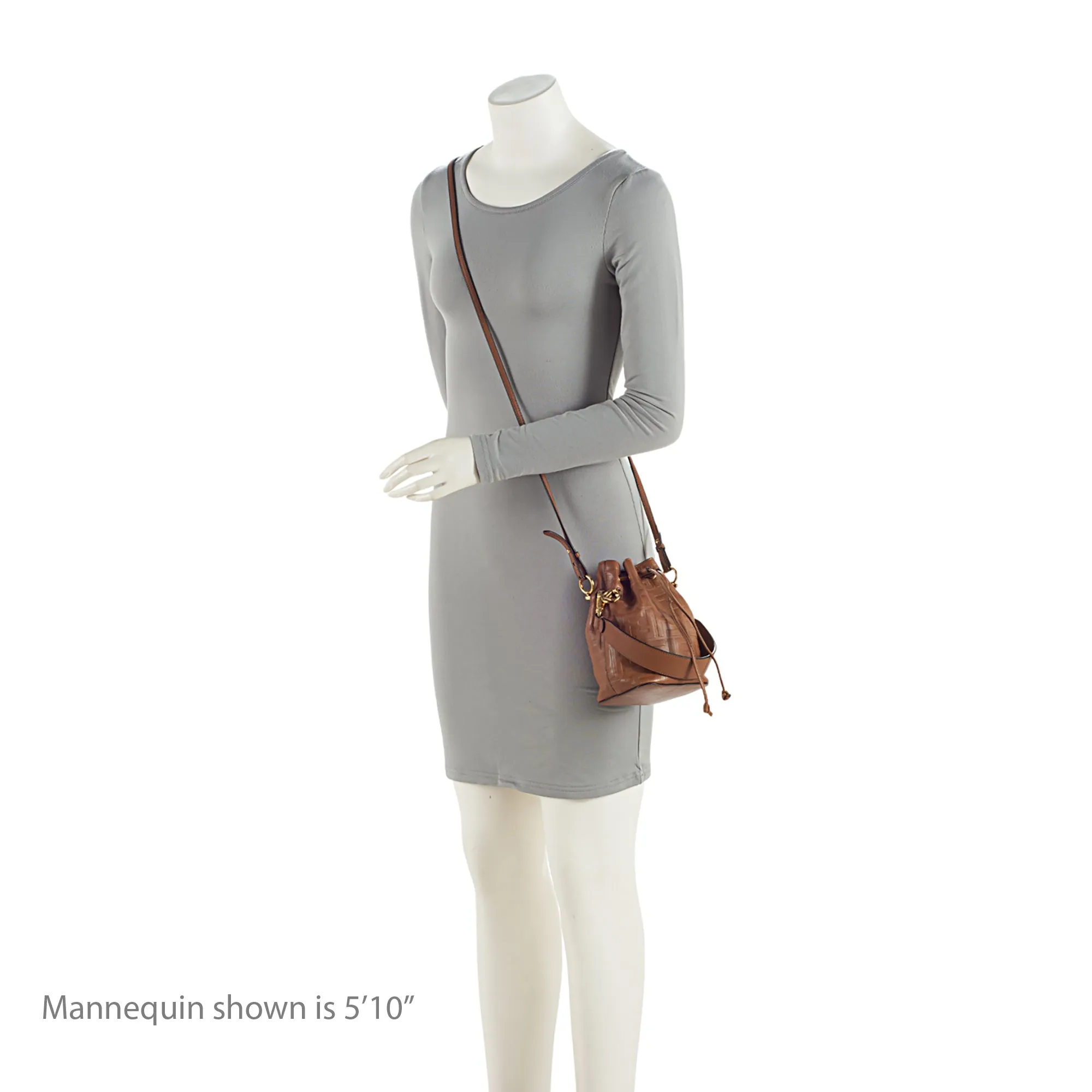 Fendi FF Embossed Calfskin Mon Tresor Mini Bucket Bag (SHF-E3Olct)