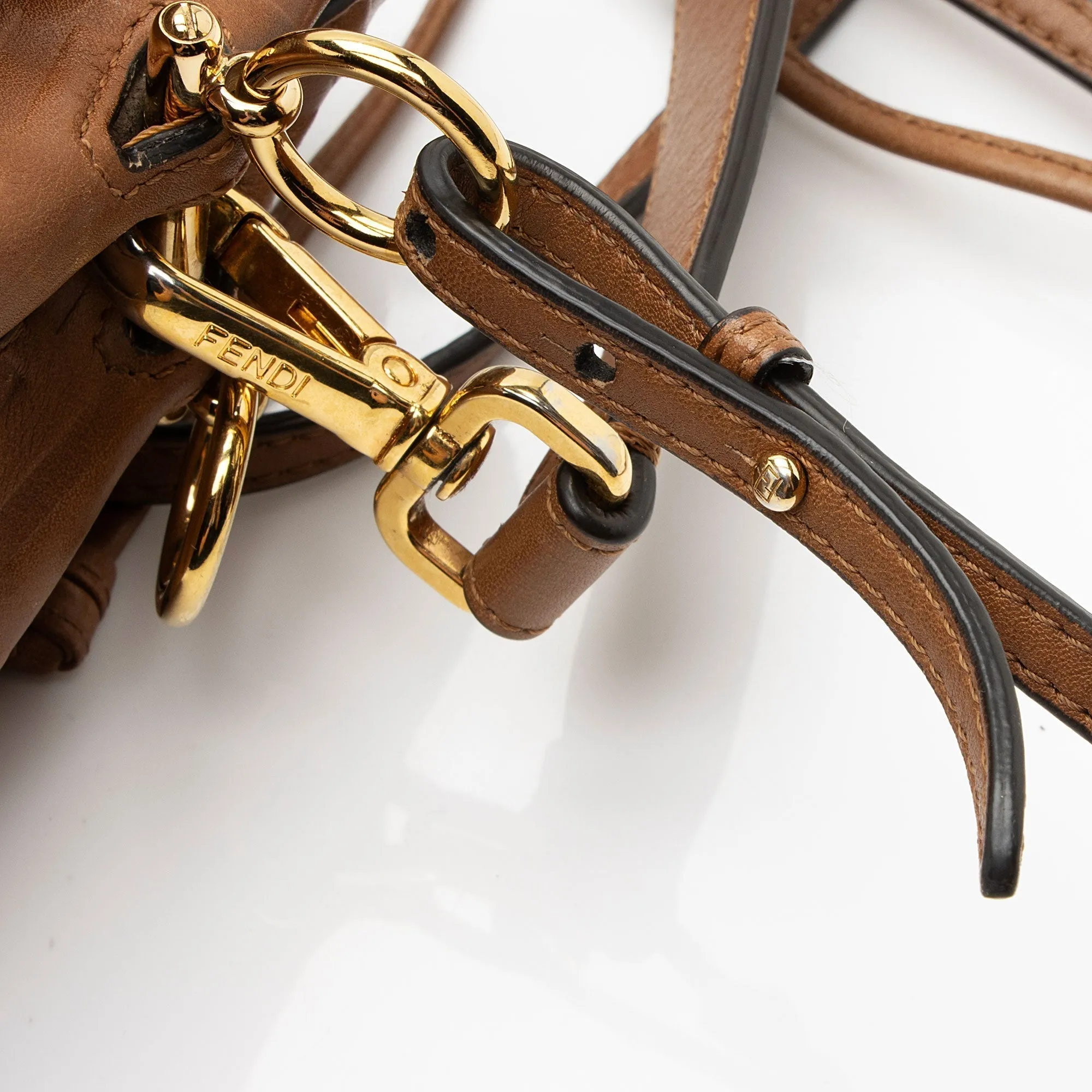 Fendi FF Embossed Calfskin Mon Tresor Mini Bucket Bag (SHF-E3Olct)