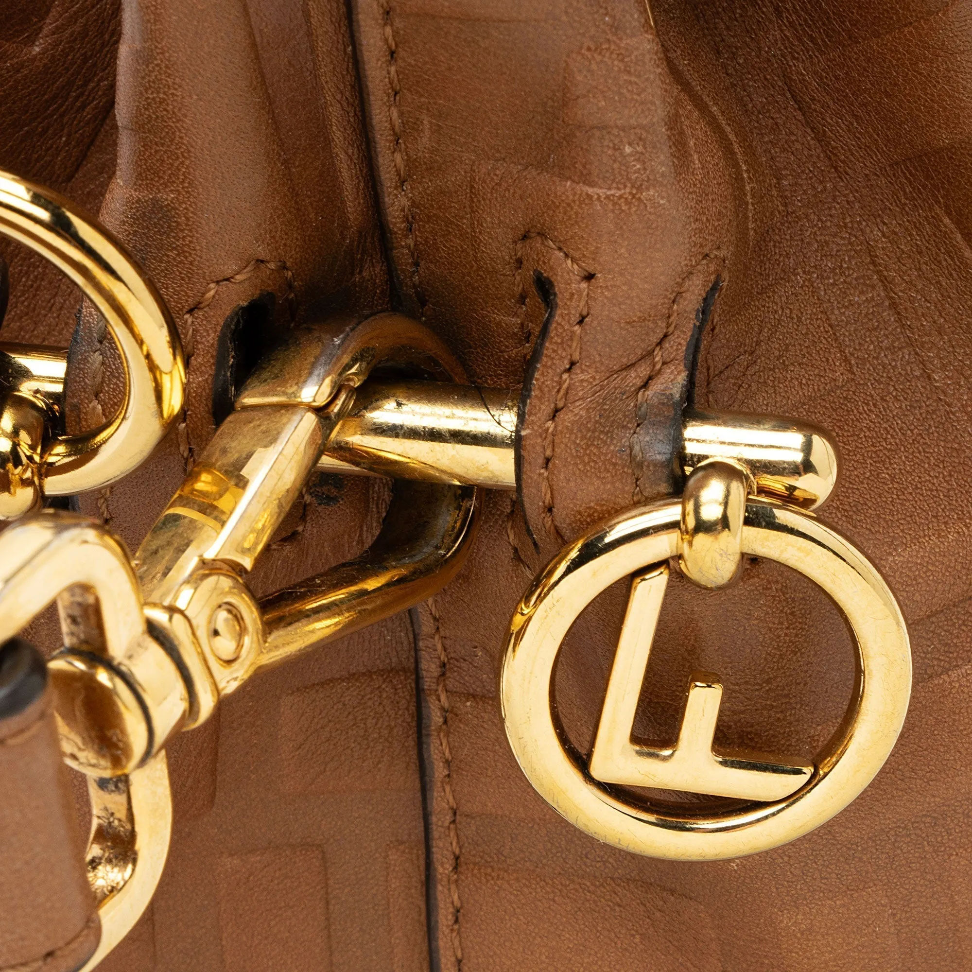 Fendi FF Embossed Calfskin Mon Tresor Mini Bucket Bag (SHF-E3Olct)