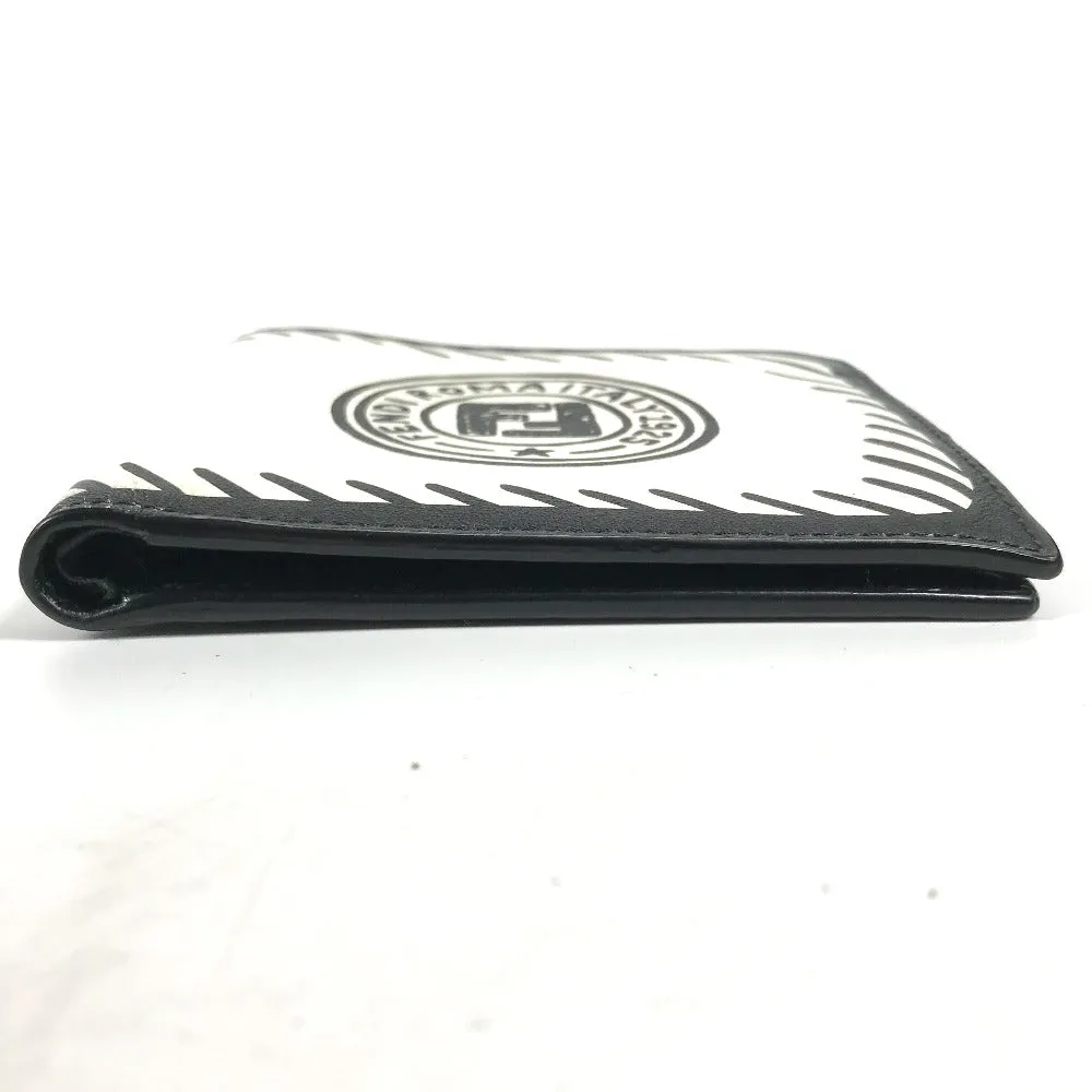 FENDI Folded wallet 7M0169 leather white Compact wallet Joshua Vides Collaboration mens Used
