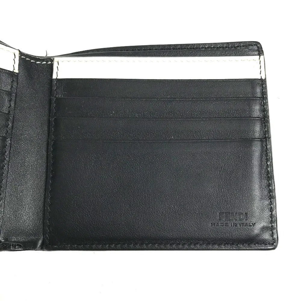 FENDI Folded wallet 7M0169 leather white Compact wallet Joshua Vides Collaboration mens Used