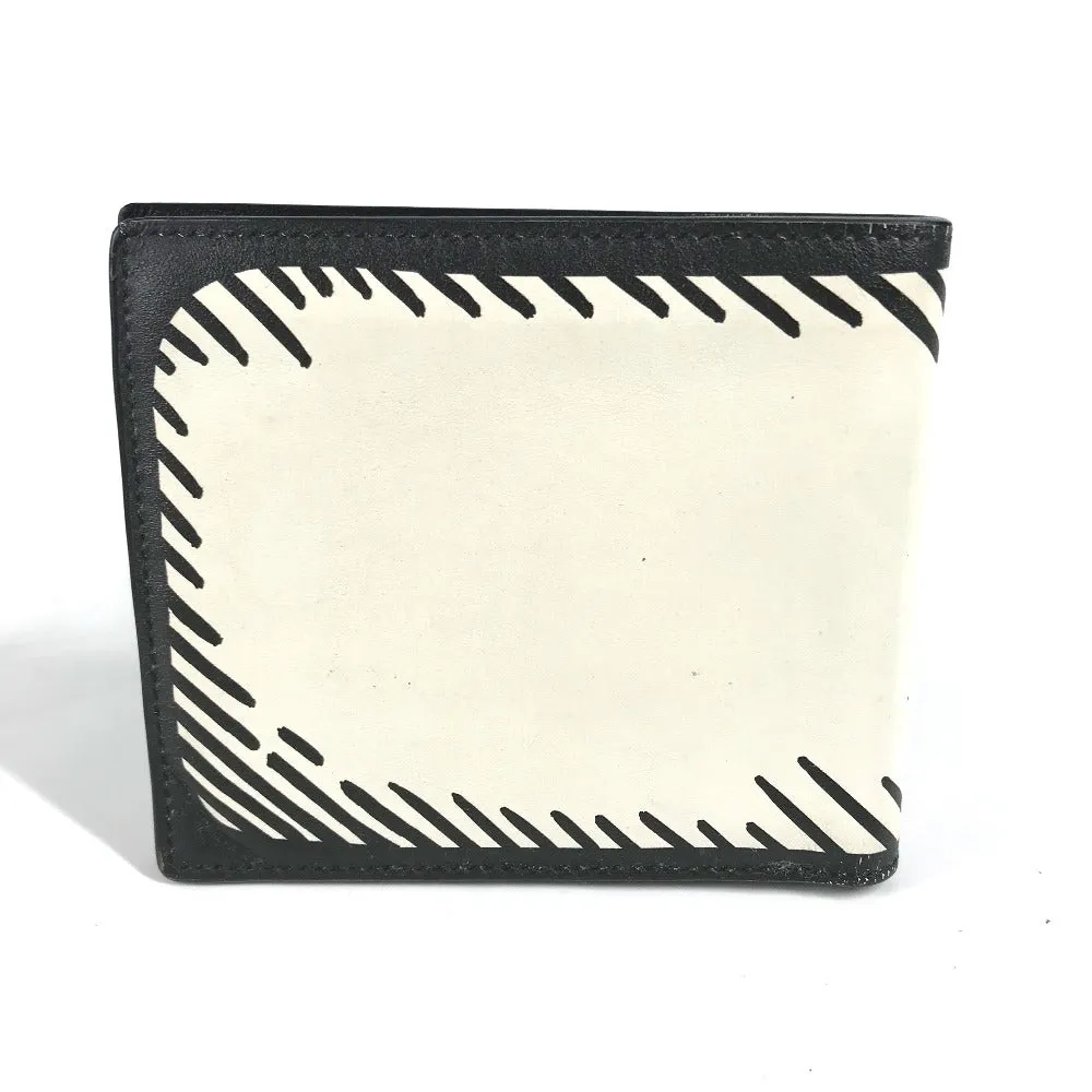 FENDI Folded wallet 7M0169 leather white Compact wallet Joshua Vides Collaboration mens Used