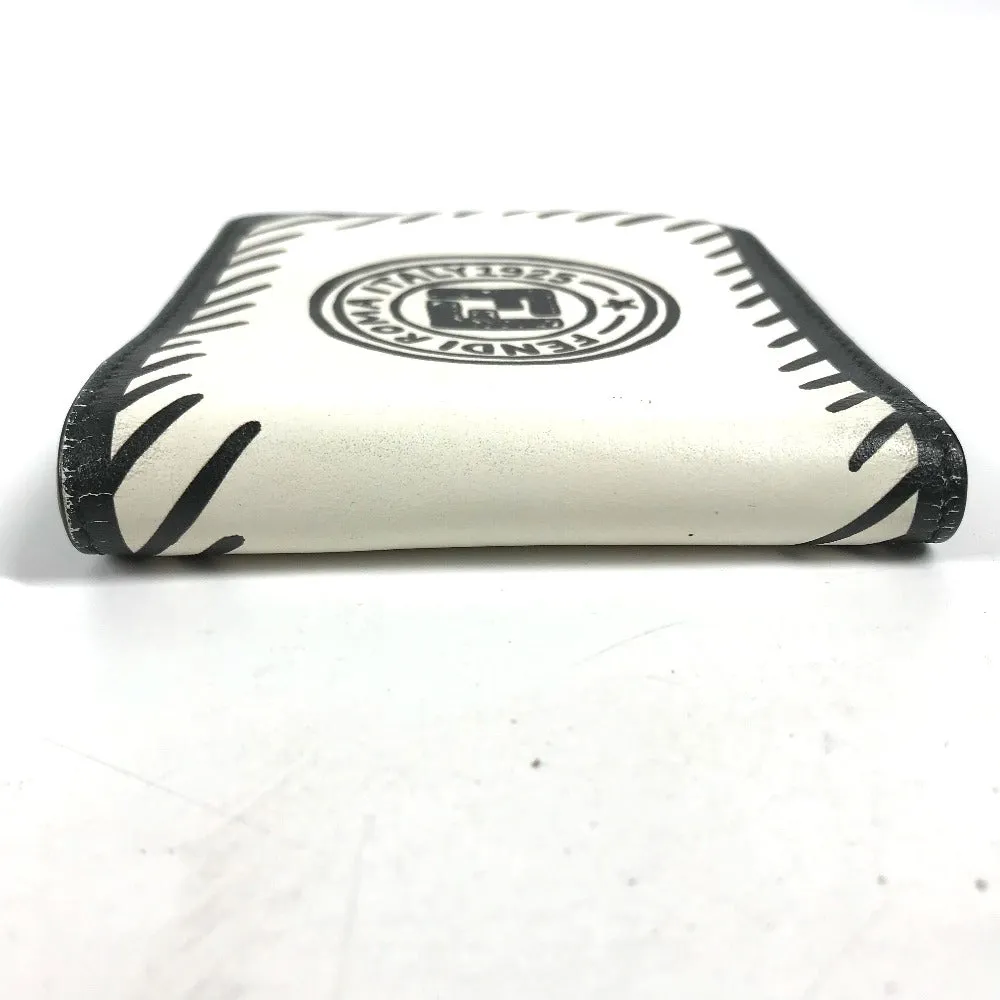 FENDI Folded wallet 7M0169 leather white Compact wallet Joshua Vides Collaboration mens Used
