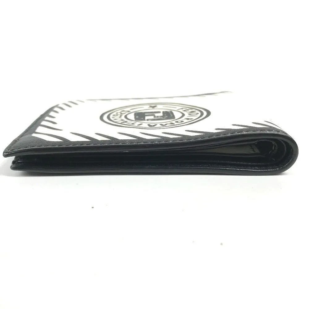 FENDI Folded wallet 7M0169 leather white Compact wallet Joshua Vides Collaboration mens Used