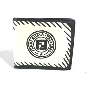FENDI Folded wallet 7M0169 leather white Compact wallet Joshua Vides Collaboration mens Used