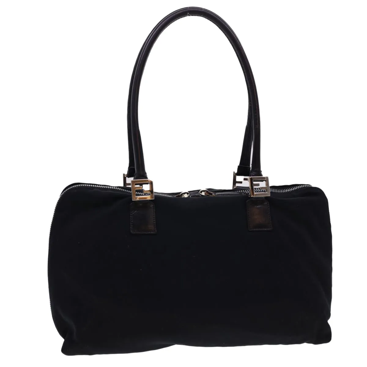 FENDI Hand Bag Nylon Black Auth bs4809