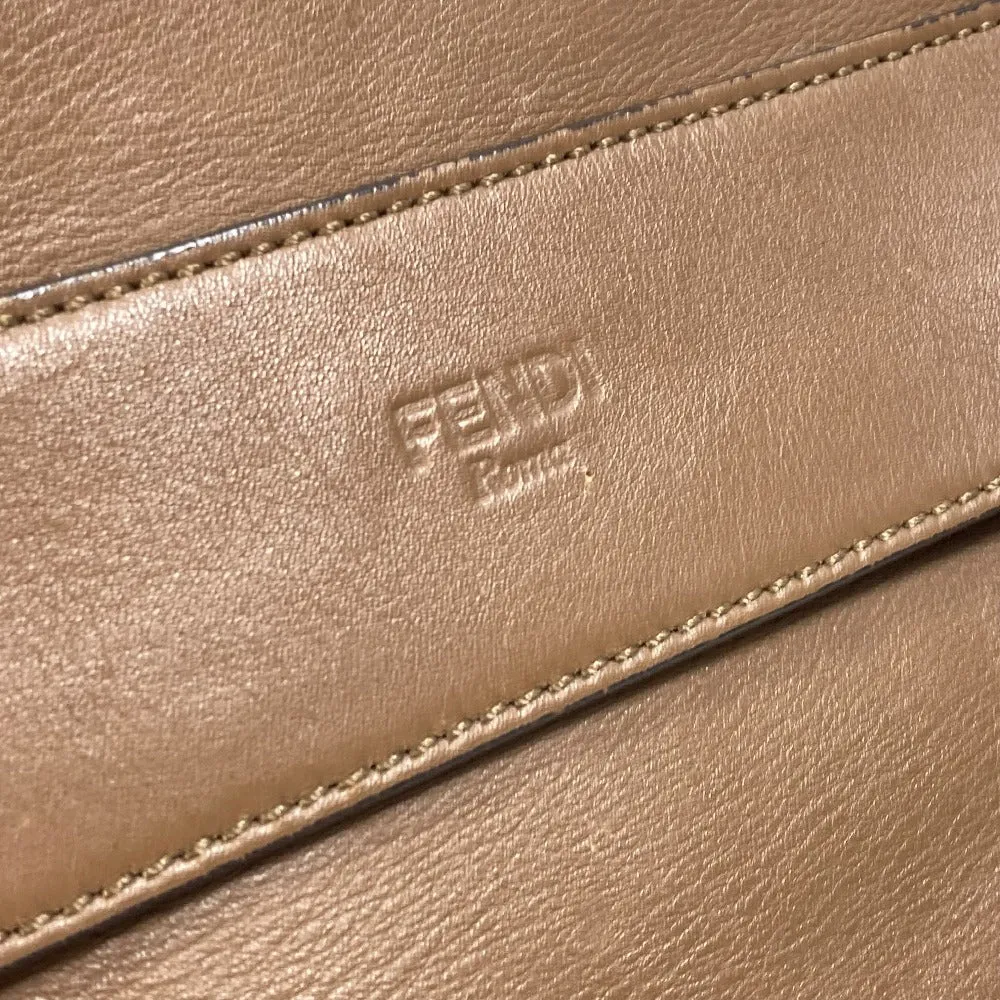FENDI Handbag 8BN251 Leather/Canvas, Suede Brown Pecan Women Used