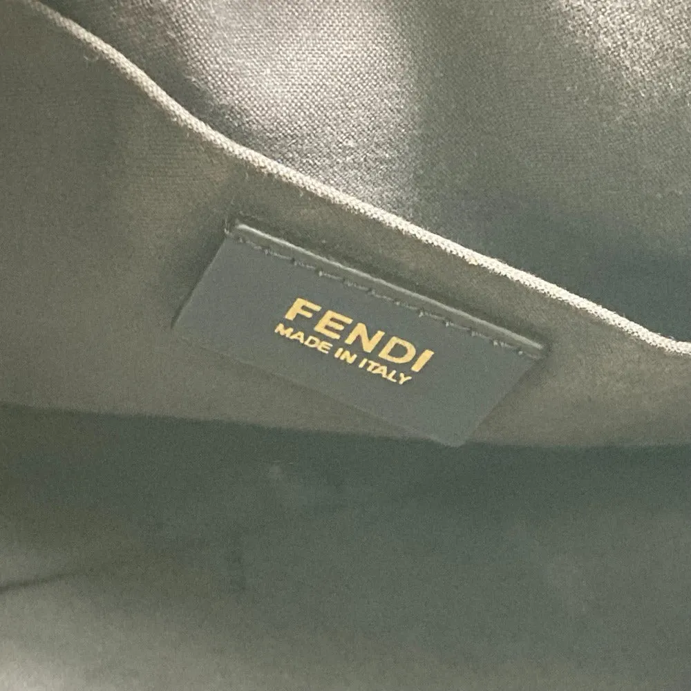 FENDI Handbag 8BN251 Leather/Canvas, Suede Brown Pecan Women Used