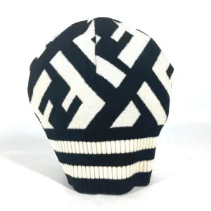 FENDI Knit hat FXQ538 Wool, Rayon black By color Zucca logo