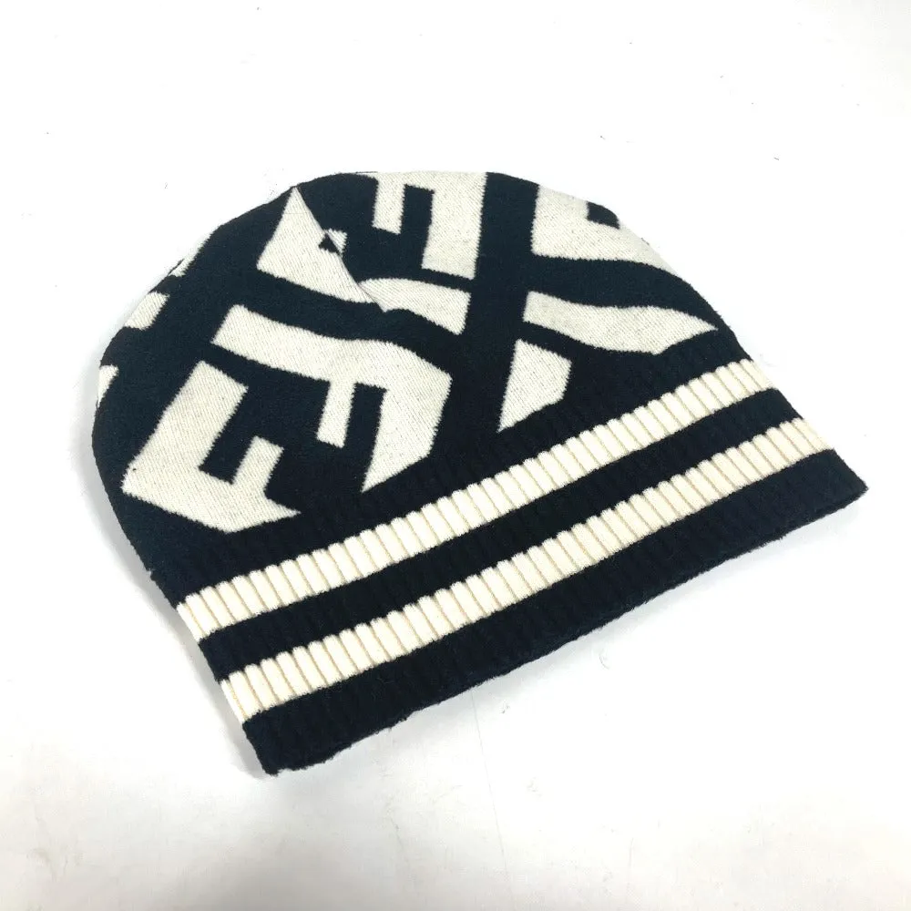 FENDI Knit hat FXQ538 Wool, Rayon black By color Zucca logo