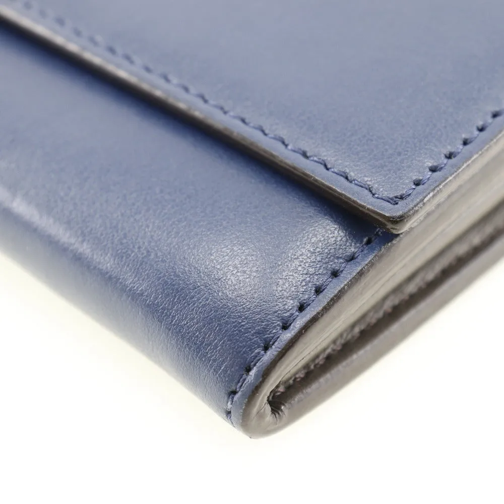 FENDI Long Wallet Purse 8M0377 Calfskin Navy Peekaboo Women Used