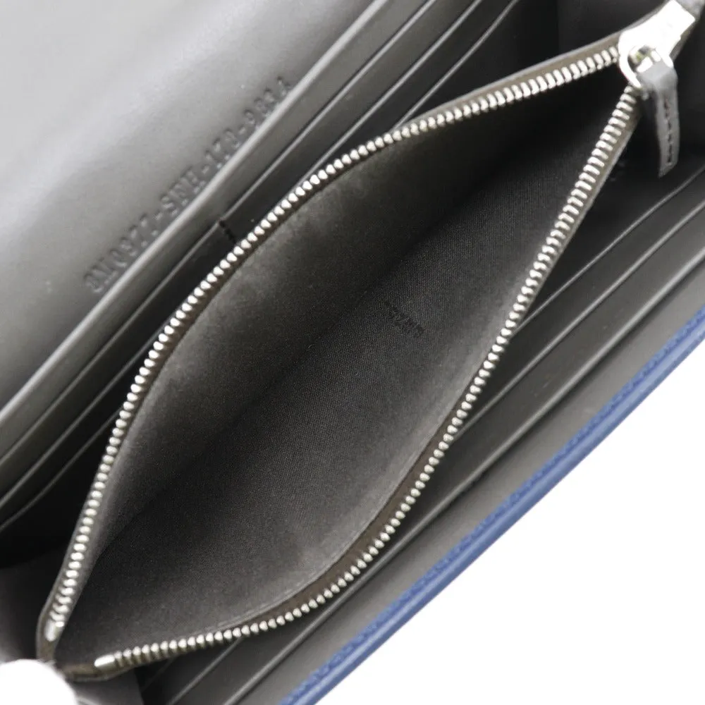 FENDI Long Wallet Purse 8M0377 Calfskin Navy Peekaboo Women Used