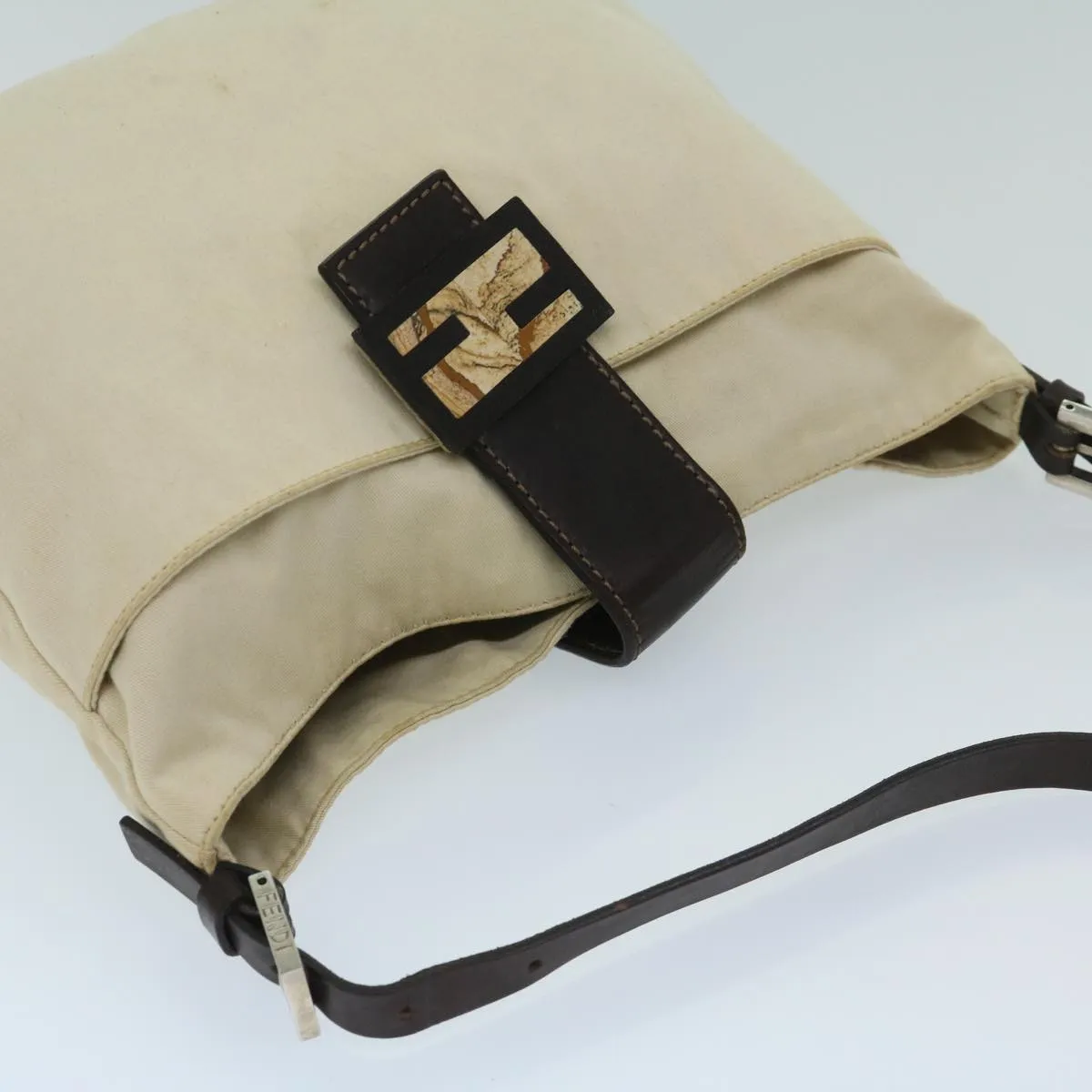 Fendi Mamma Baguette  Canvas Shoulder Bag ()