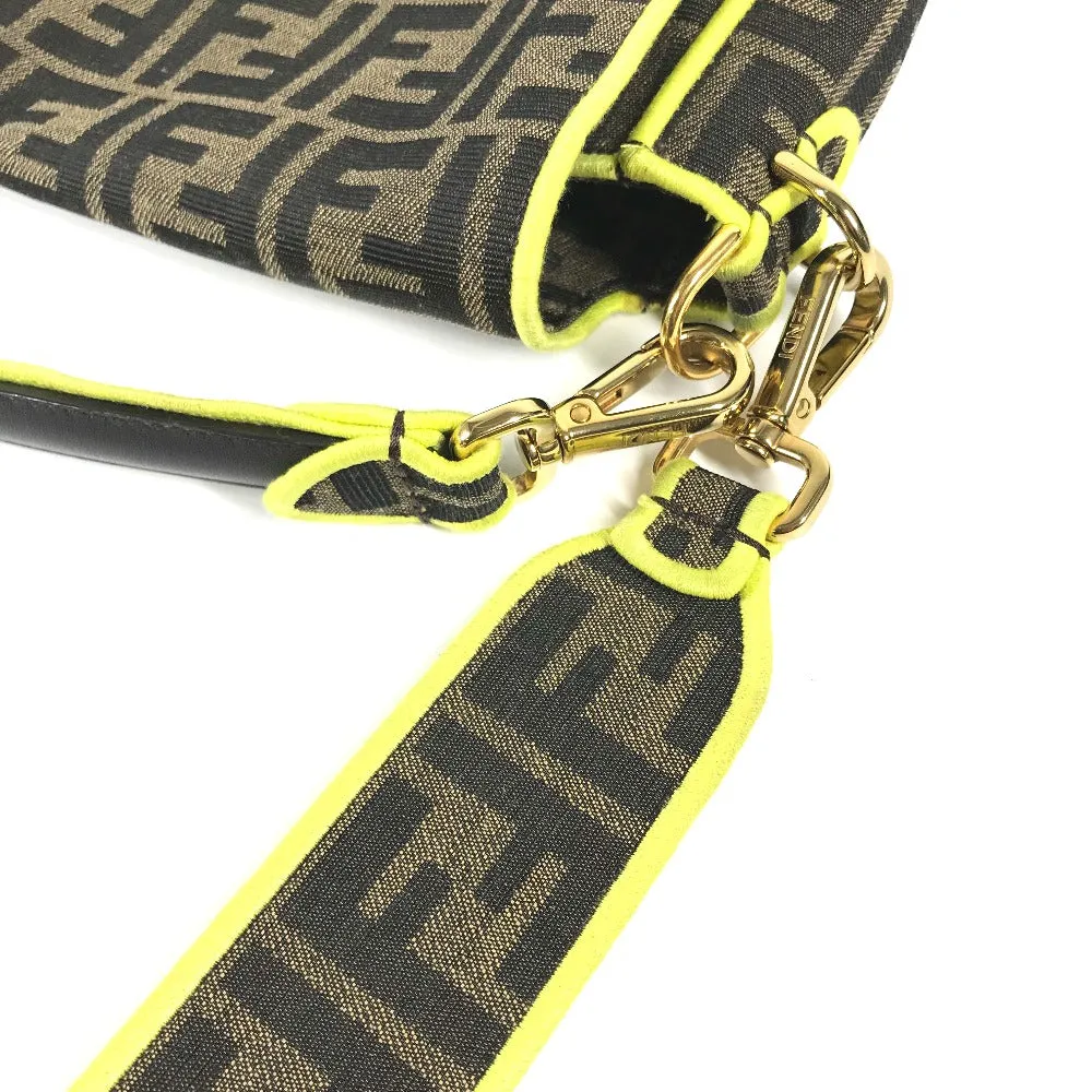 FENDI Shoulder Bag 8BR600 canvas Brown Zucca Mamma Bucket