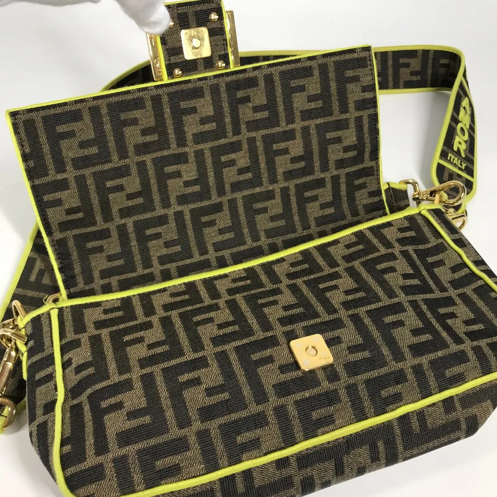FENDI Shoulder Bag 8BR600 canvas Brown Zucca Mamma Bucket