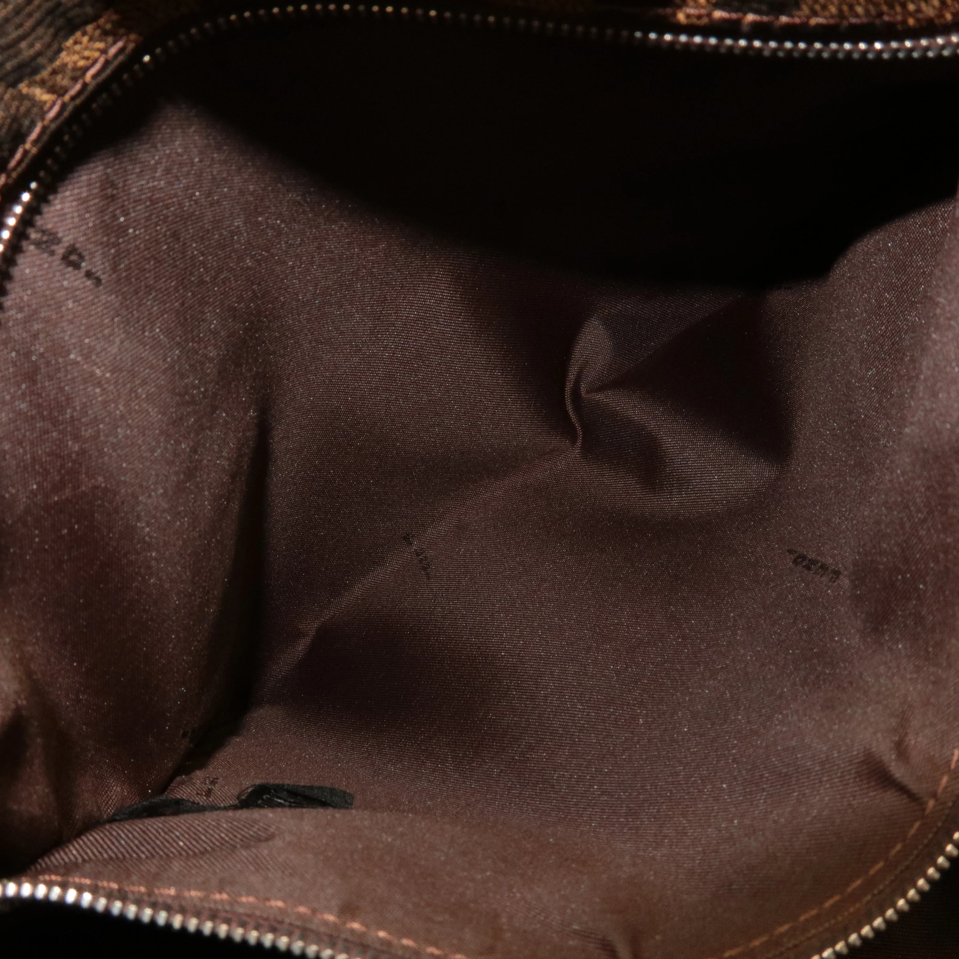 FENDI Zucca Canvas Leather Shoulder Bag Brown 83164900012