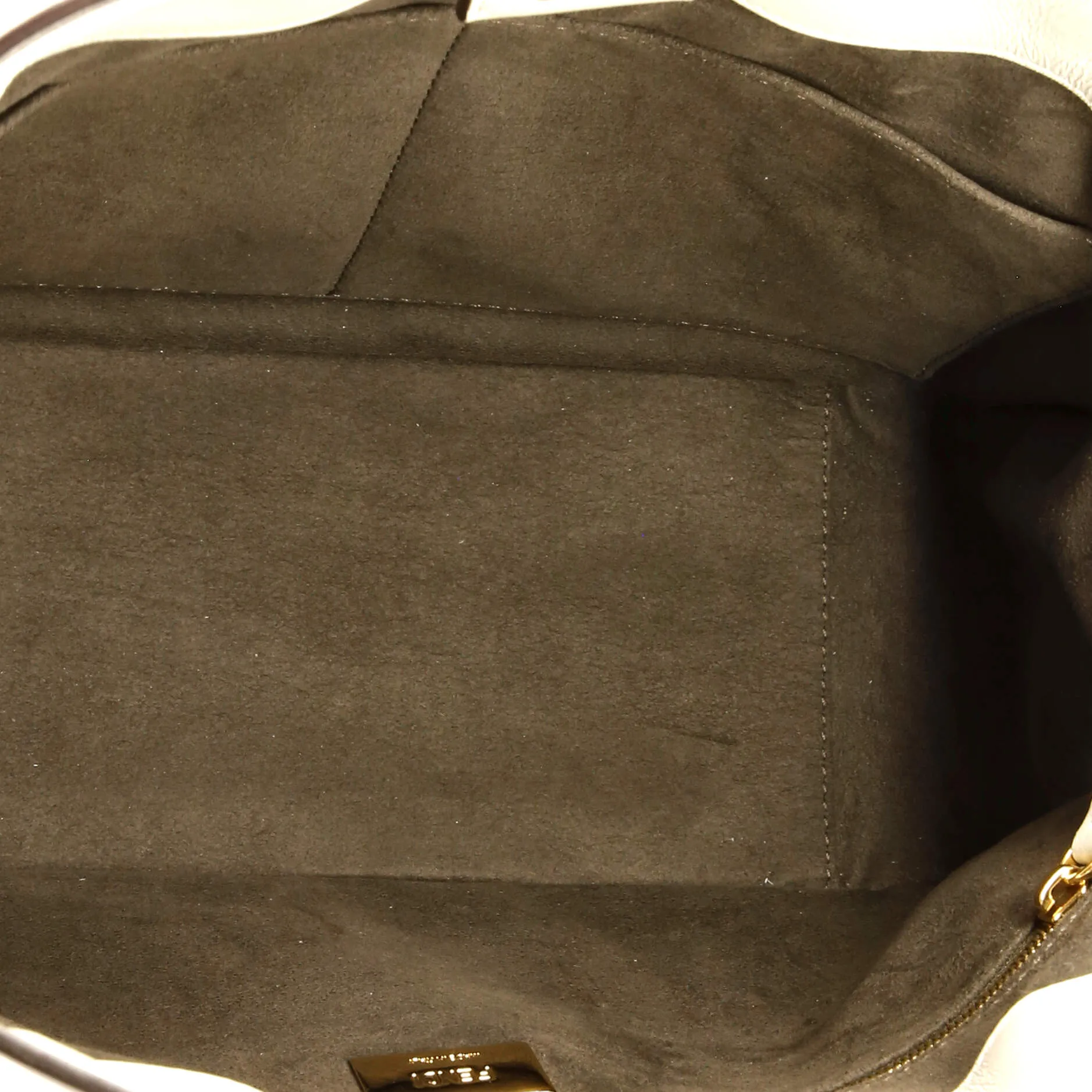 FF Handle Tote Zucca Embossed Leather Small