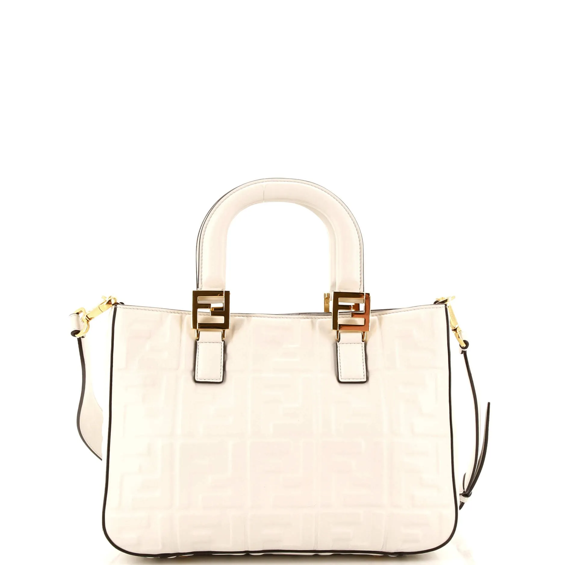 FF Handle Tote Zucca Embossed Leather Small