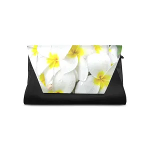 Fresh White Frangipanis Clutch Bag