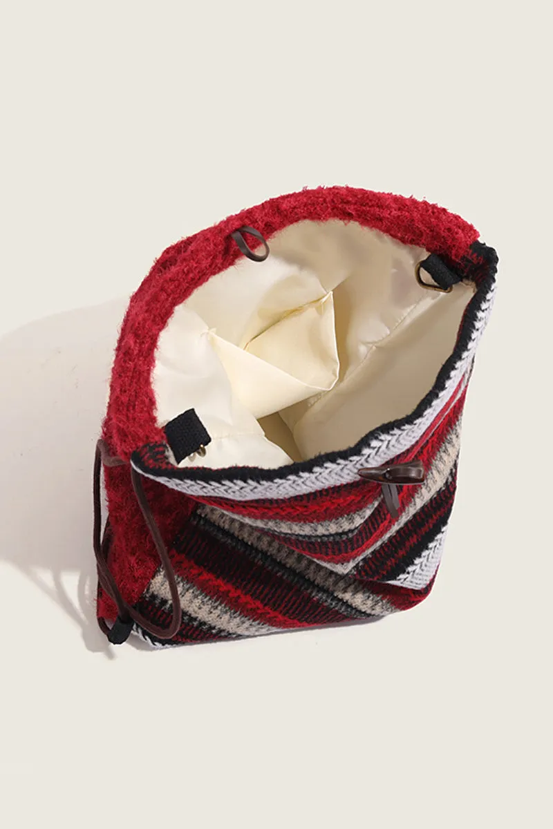 Fuzzy Christmas Backpack & Shoulder Bag with Snowman