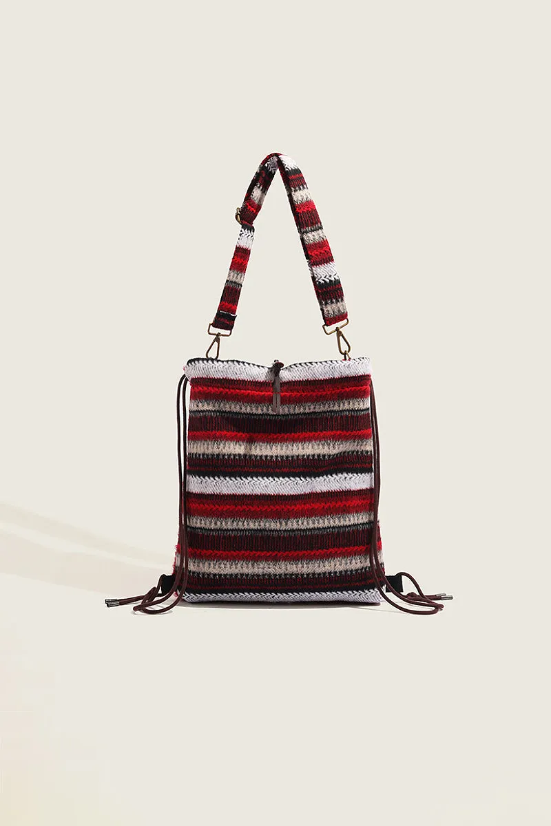 Fuzzy Christmas Backpack & Shoulder Bag with Snowman