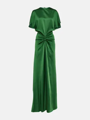 Gathered satin gown