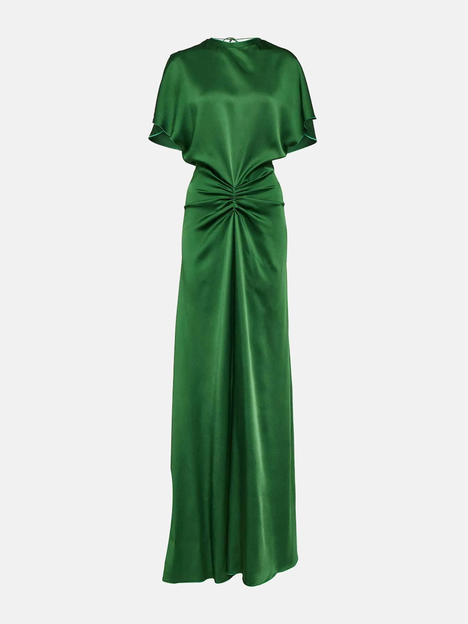 Gathered satin gown