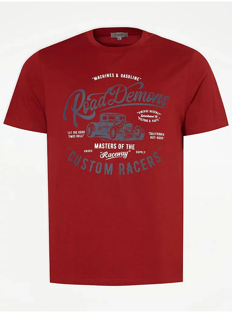 George Red Road Demons Graphic Mens T-Shirt
