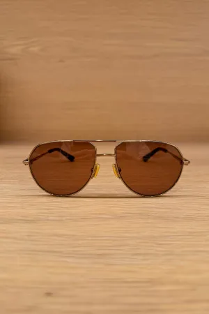 GOLD AVIATOR METAL SUNGLASSES BV1302S