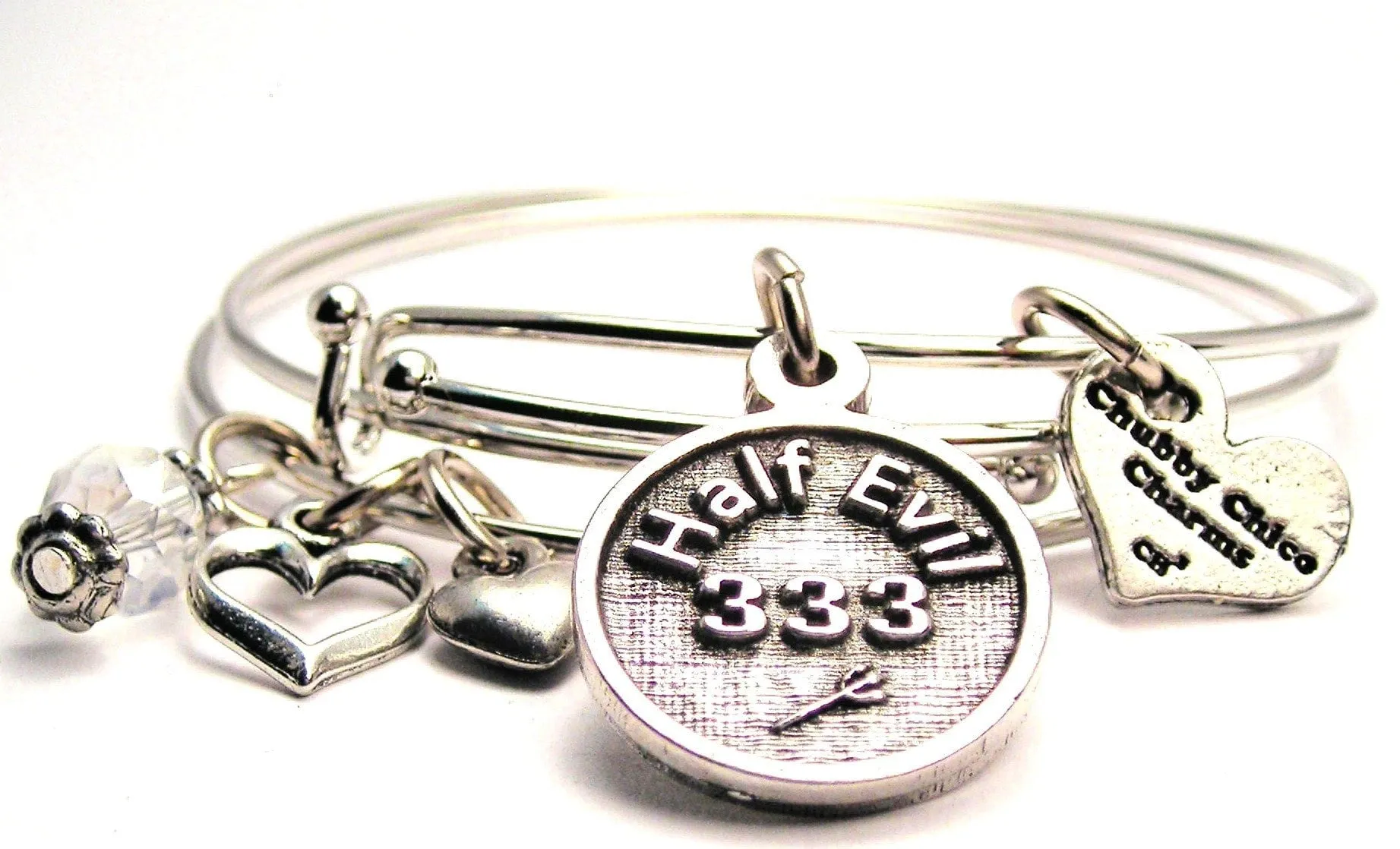 Half Evil 333 Expandable Bangle Bracelet Set