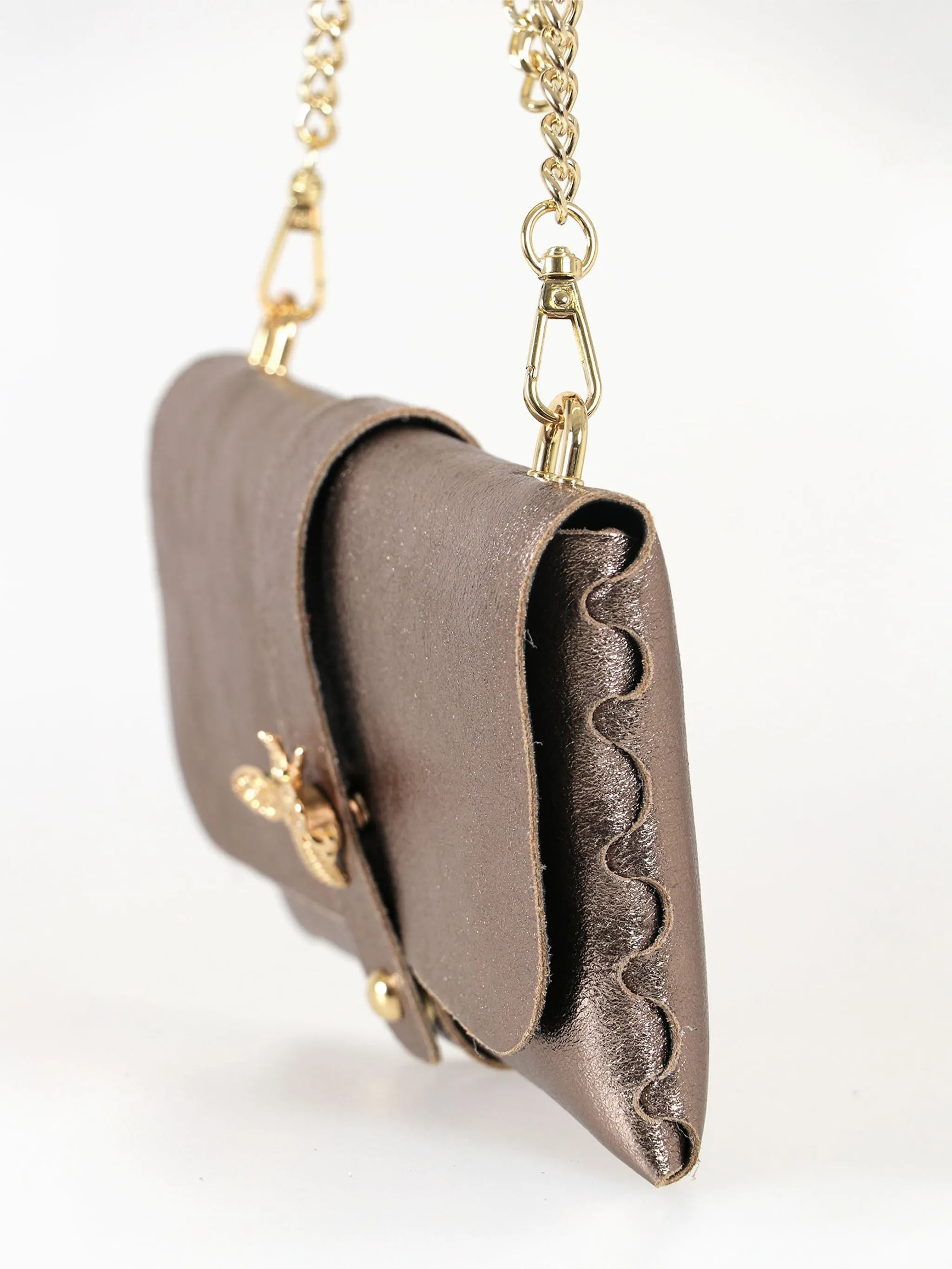 Halle Clutch Bag - Champagne, Metallic