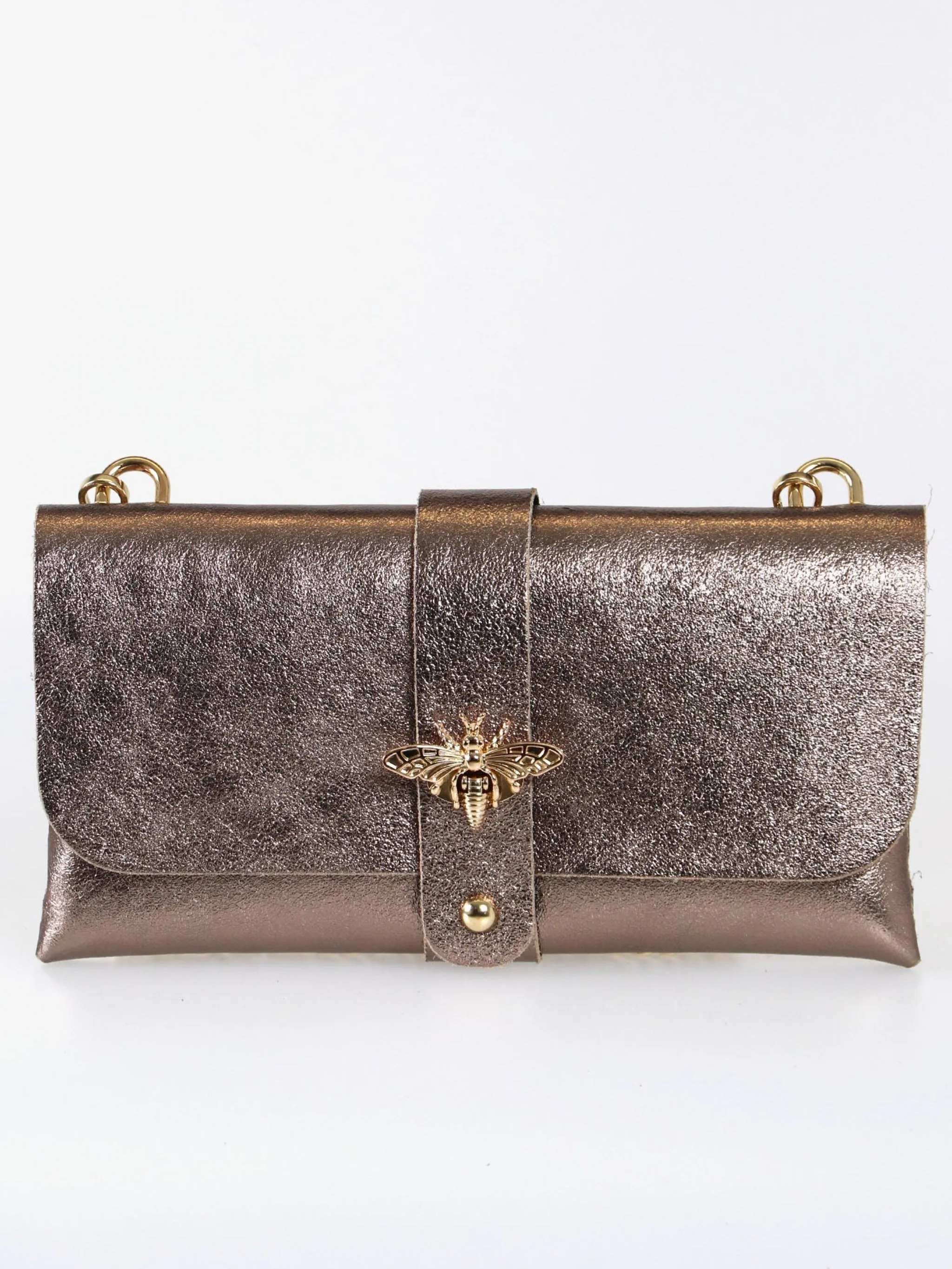 Halle Clutch Bag - Champagne, Metallic