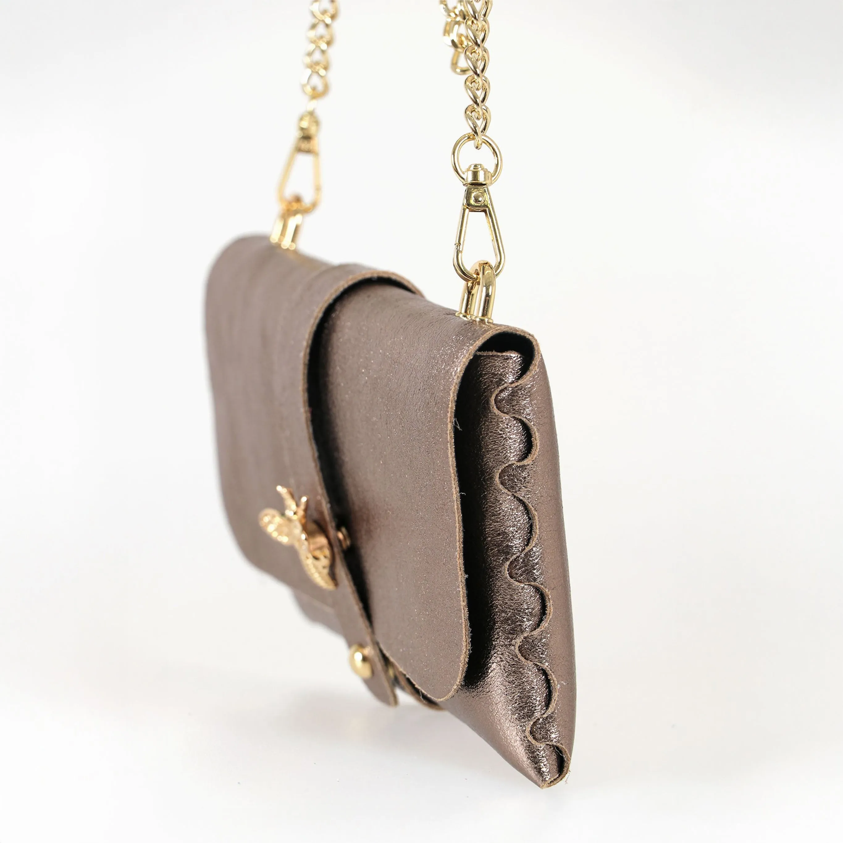 Halle Clutch Bag - Champagne, Metallic
