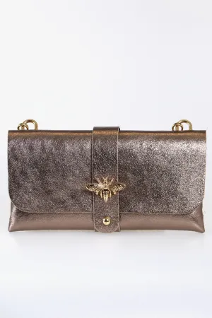 Halle Clutch Bag - Champagne, Metallic