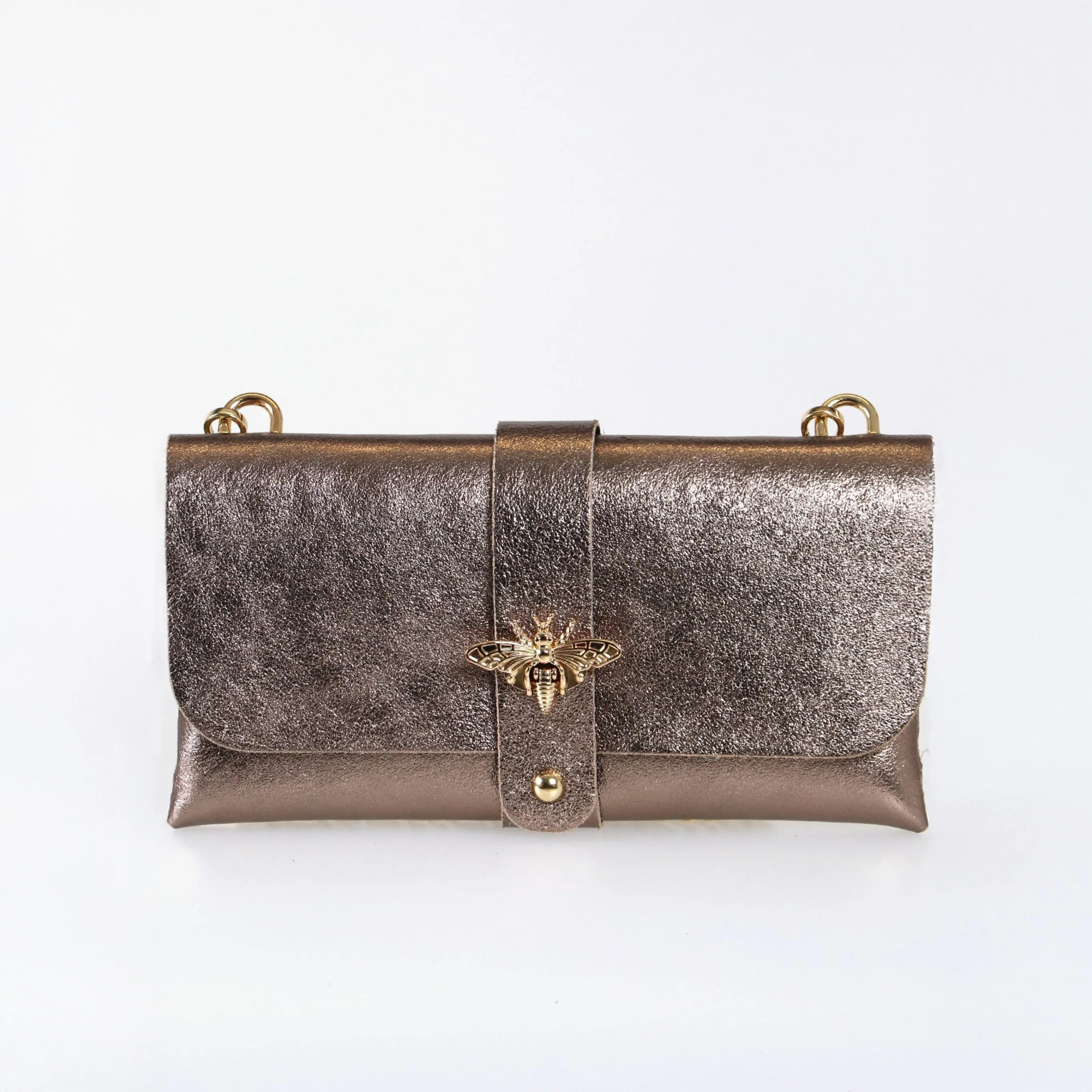 Halle Clutch Bag - Champagne, Metallic