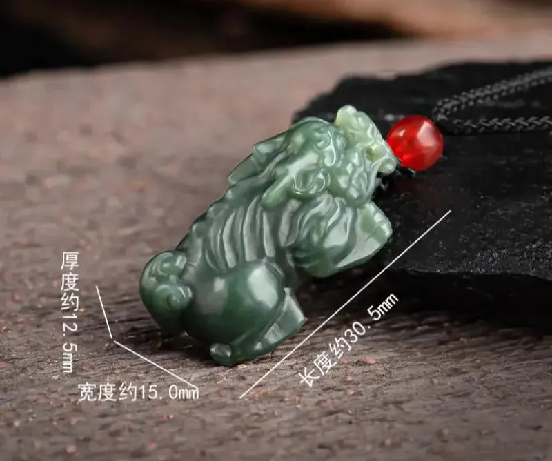 Hand-Carved Hetian Jade Pendant - Blue Jade