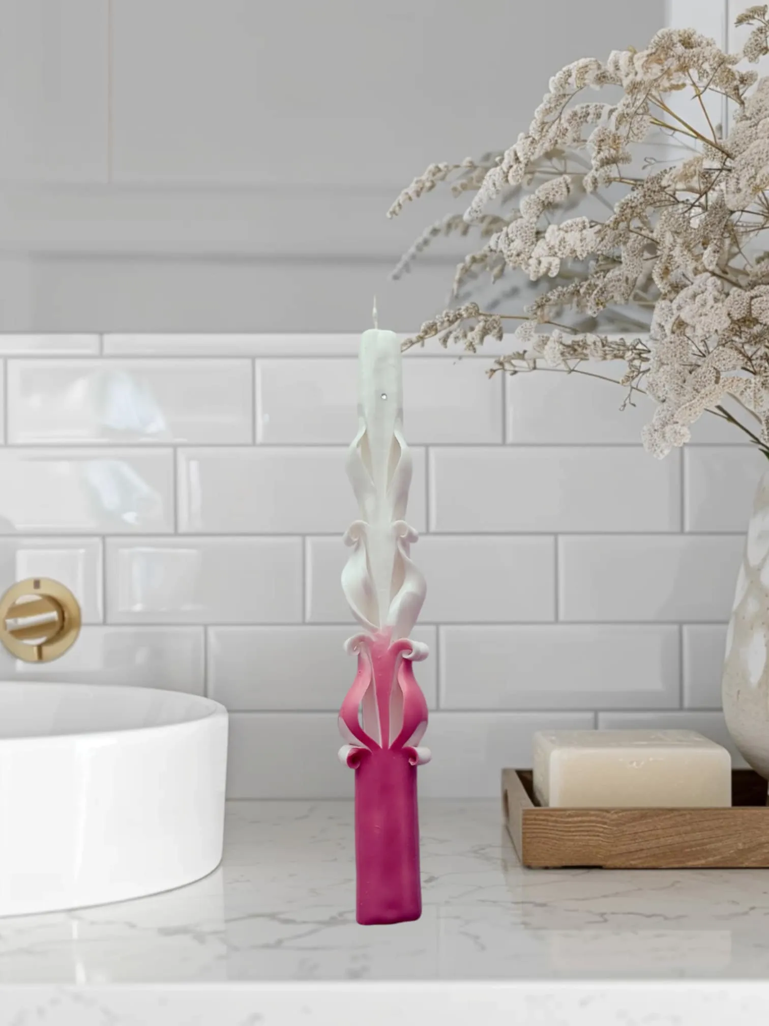Handmade Carved Tapper Candles -Creative Design