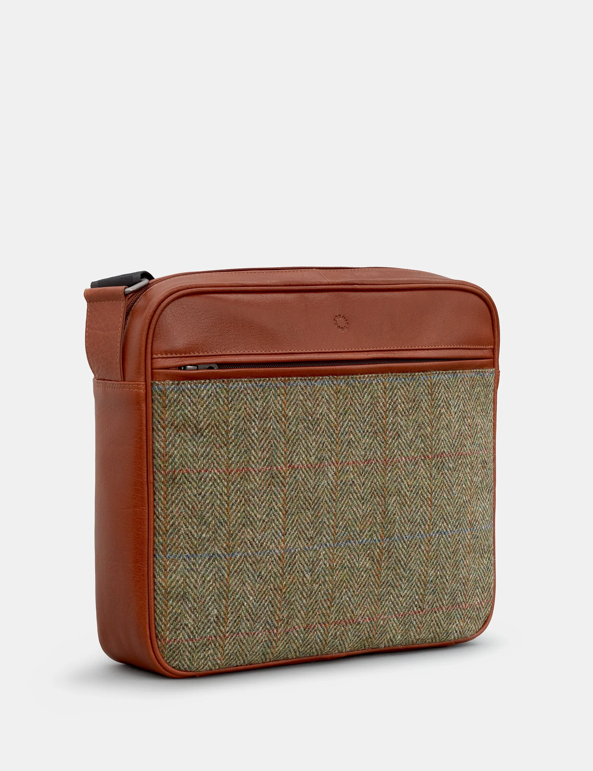 Harris Tweed & Brown Leather Messenger Bag