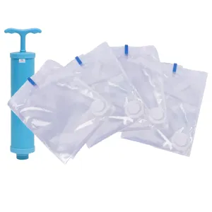 Heart Home Vacuum Storage Bags|Space Saver Bags|Travel Vacuum Storage Seal Bags for Comforters Blankets Clothes Pillows With Hand Pump,80x120 cm,Pack of 4 (Transparent)