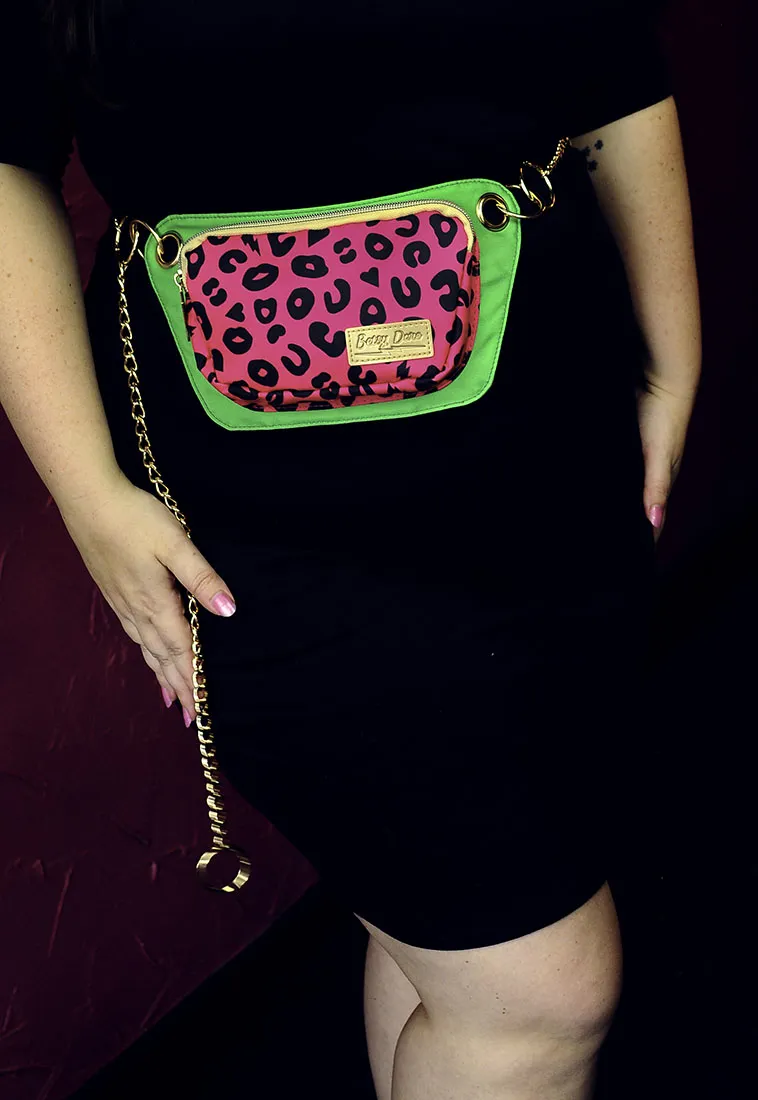 Hot Pink Electric Leopard Lisa Convertible Crossbody/Belt Bag