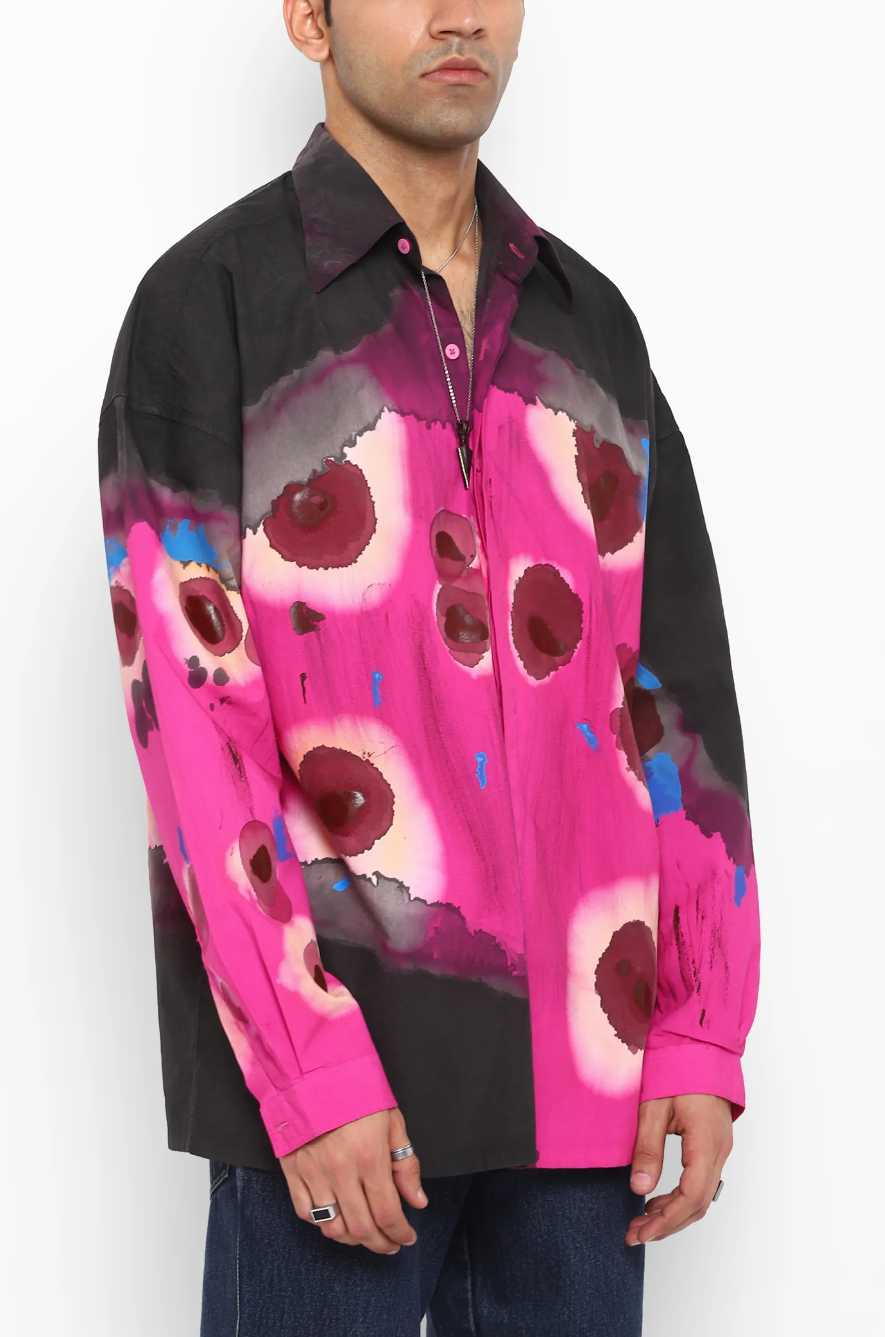Huemn Blood Washed Shirt (Hot Pink)