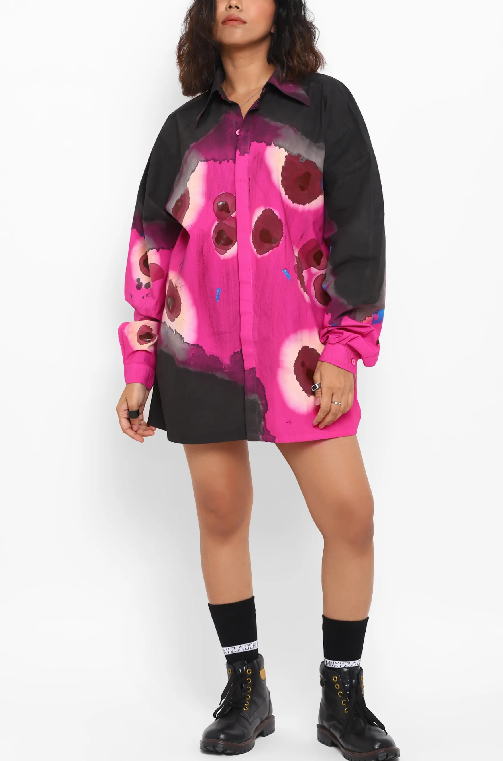 Huemn Blood Washed Shirt (Hot Pink)