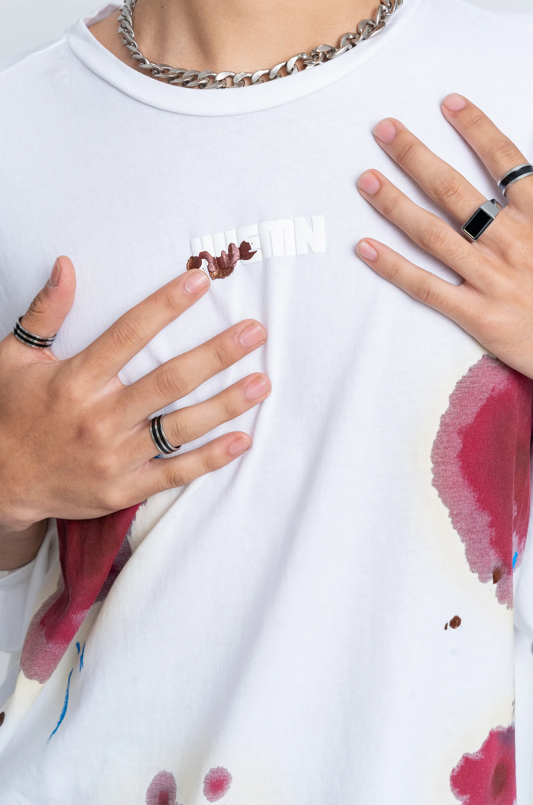 Huemn Blood Washed T-Shirt (White)