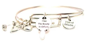 I See The Beauty In Others Expandable Bangle Bracelet Set