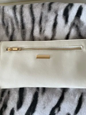 Ivory Double Zip Clutch Bag