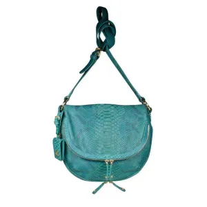 Just Cavalli Handbag Sling/Messenger Snake Print Turquoise (JC195)
