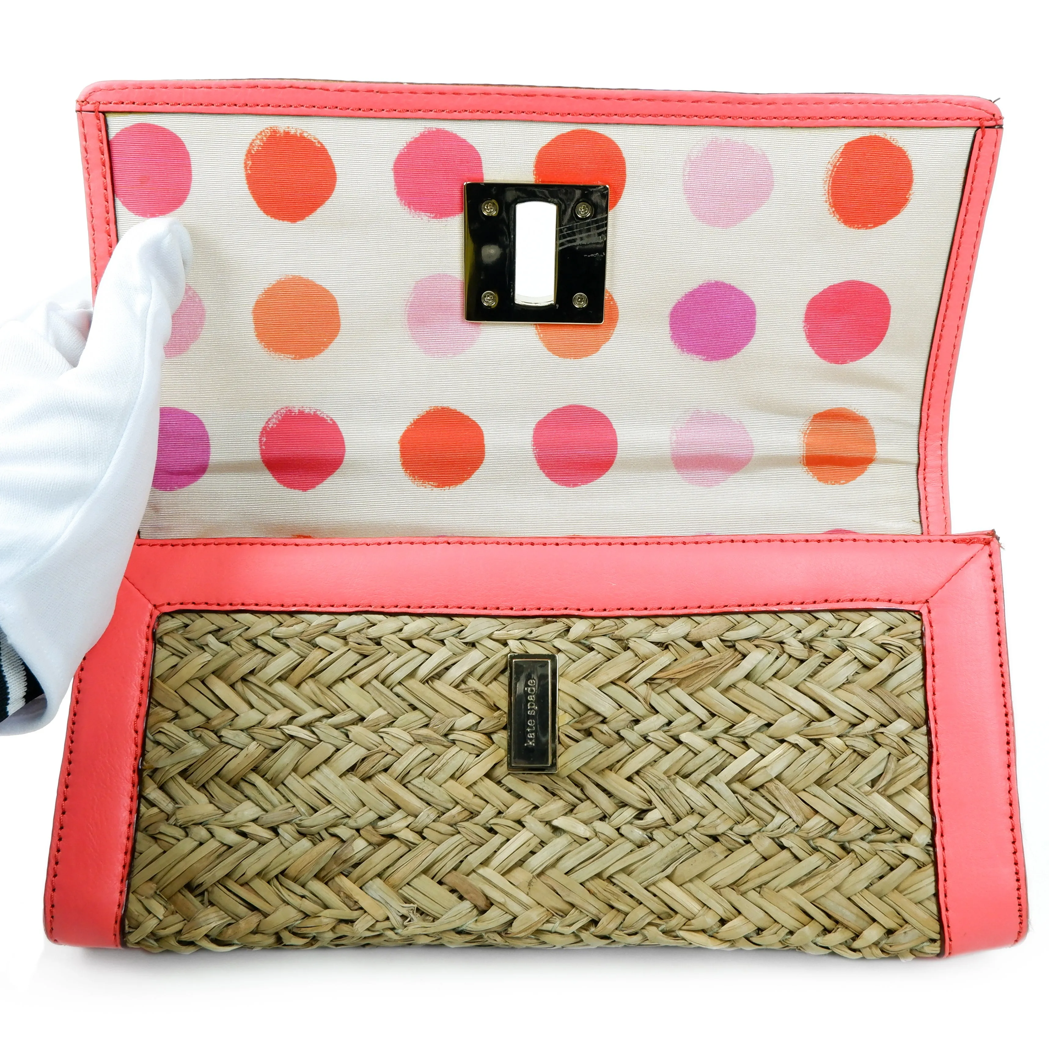 Kate Spade Raffia Clutch Pink