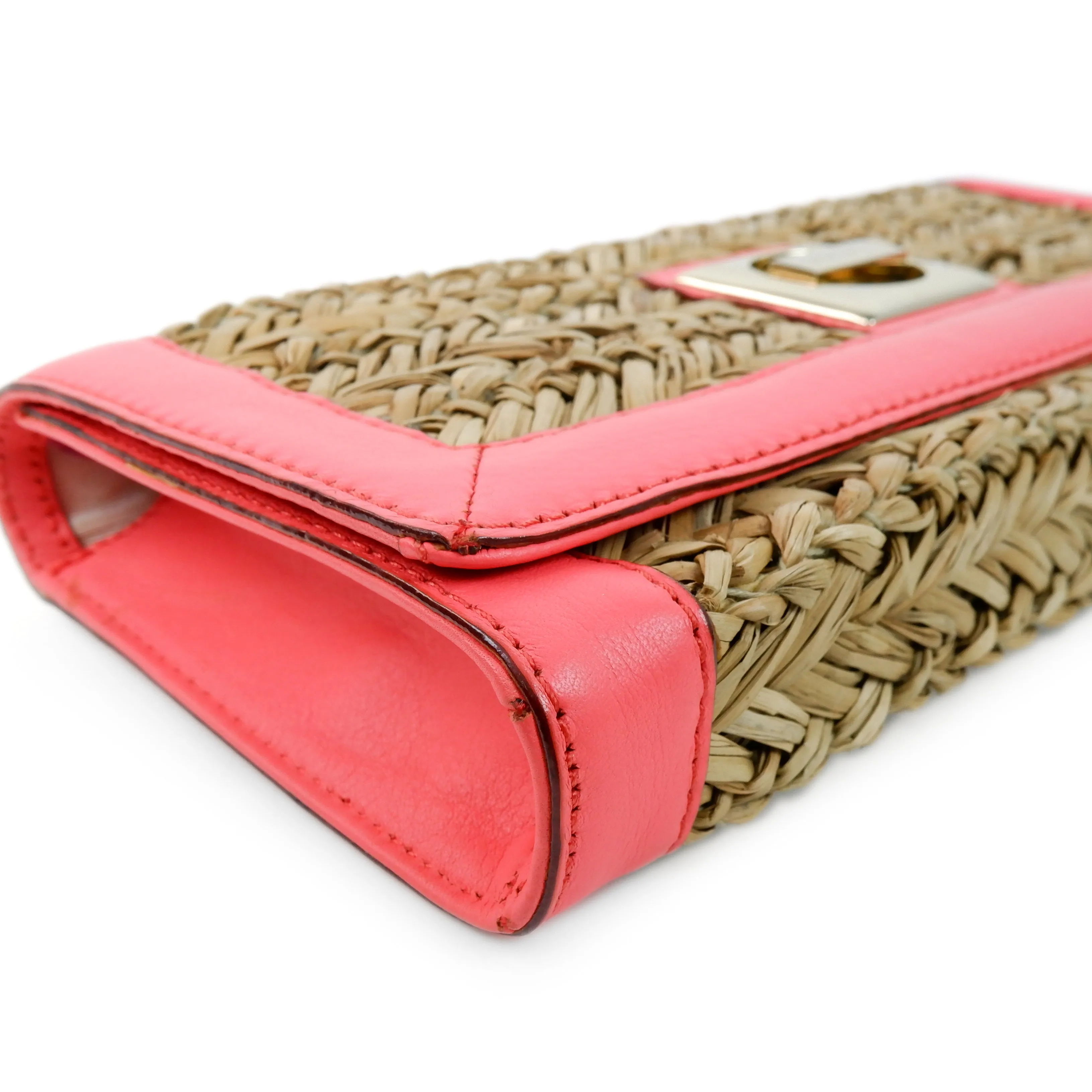 Kate Spade Raffia Clutch Pink