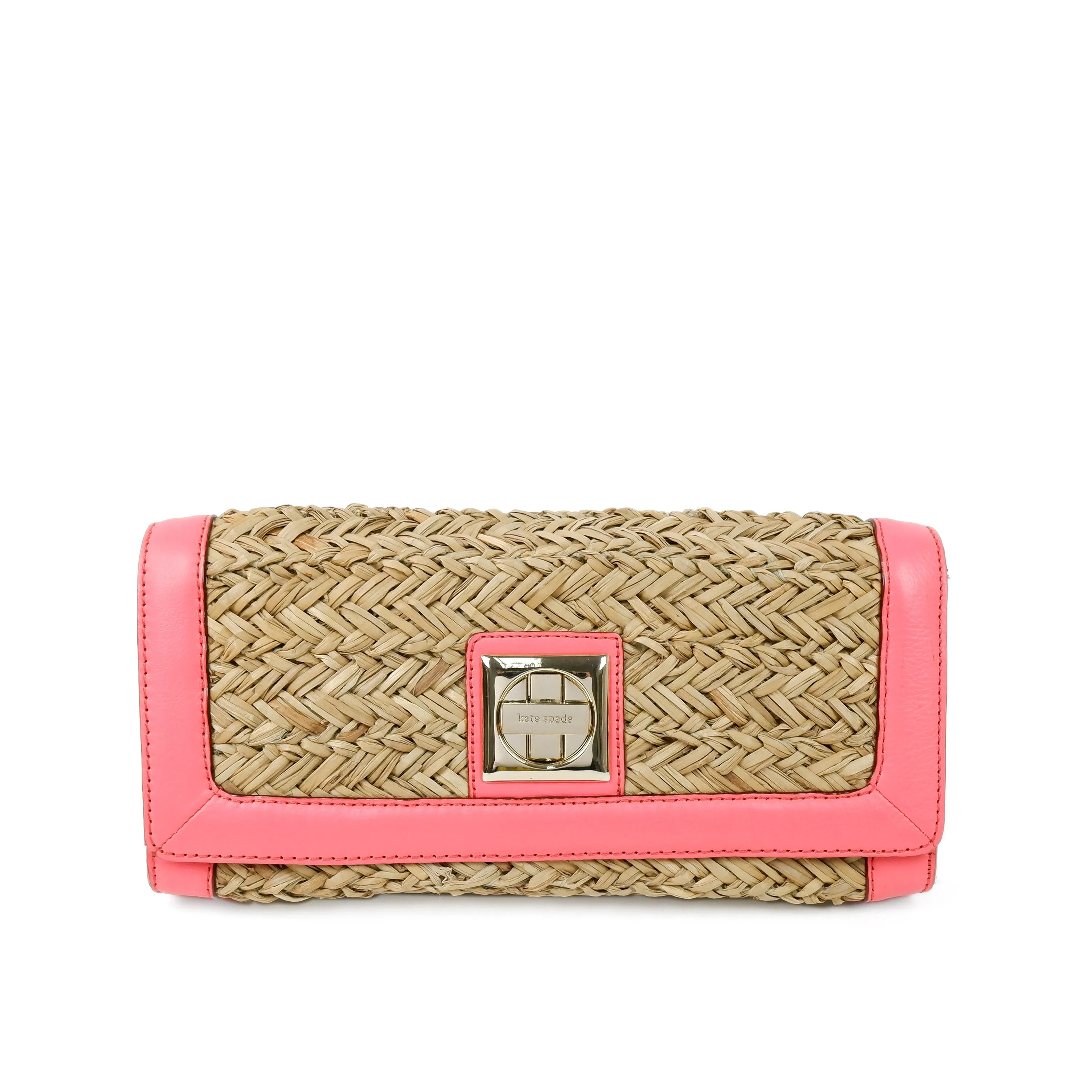Kate Spade Raffia Clutch Pink