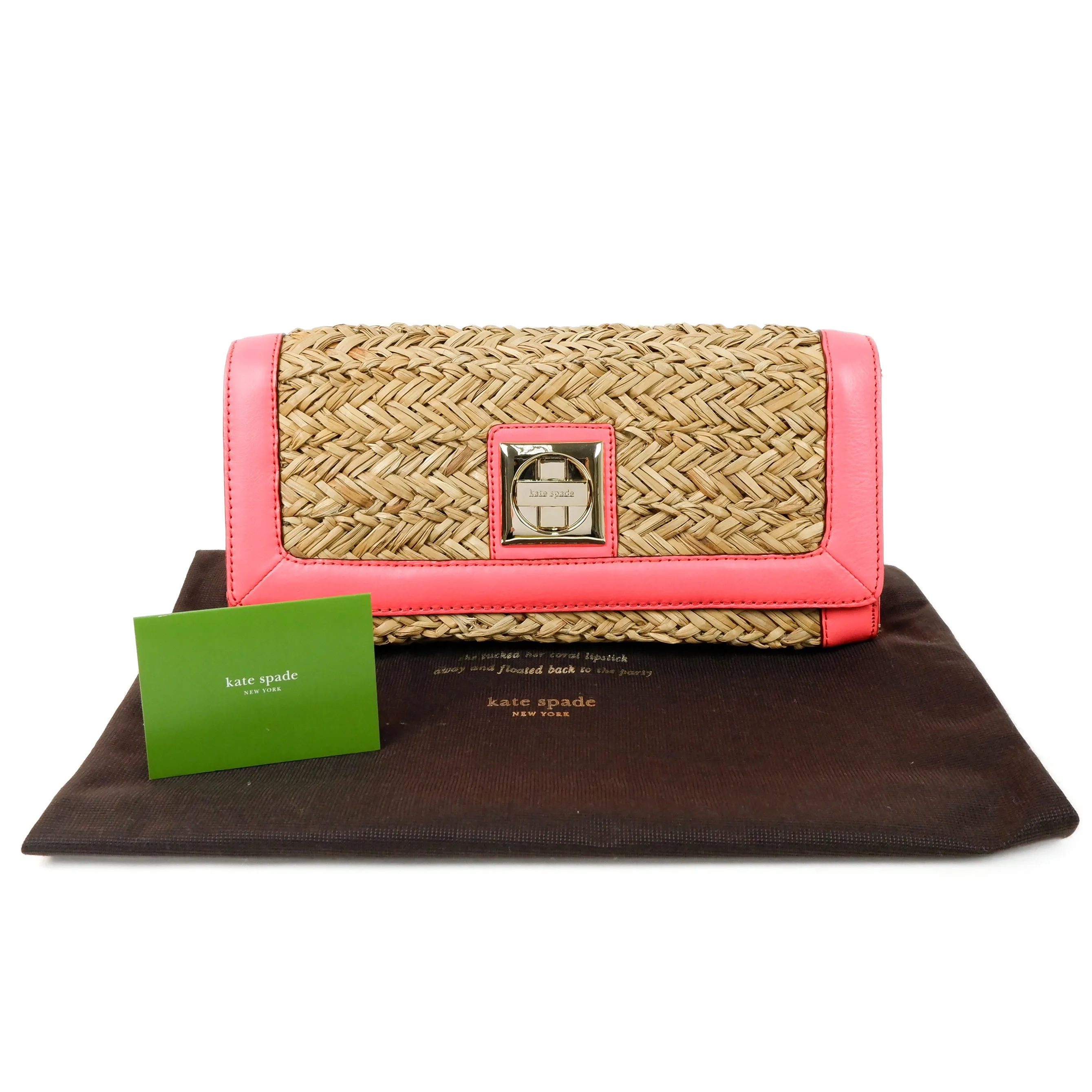 Kate Spade Raffia Clutch Pink